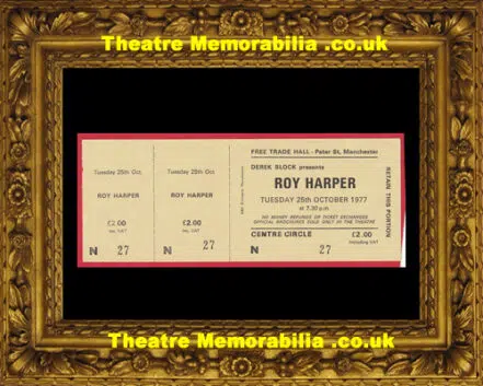 Manchester Free Trade Hall Roy Harper Concert Ticket 1977