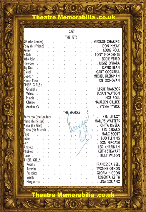 Manchester Opera House - West Side Story 1958 Signed UK Premiere