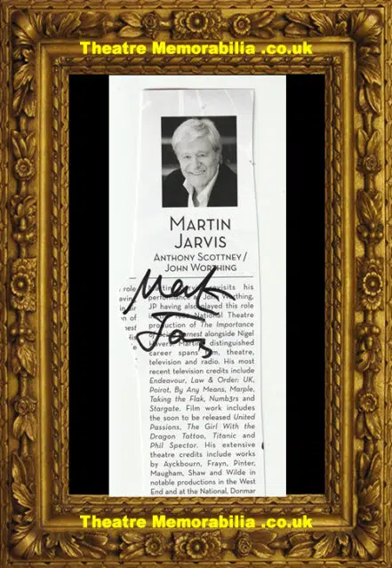 Martin Jarvis Autograph Signed Page – Just William Actor