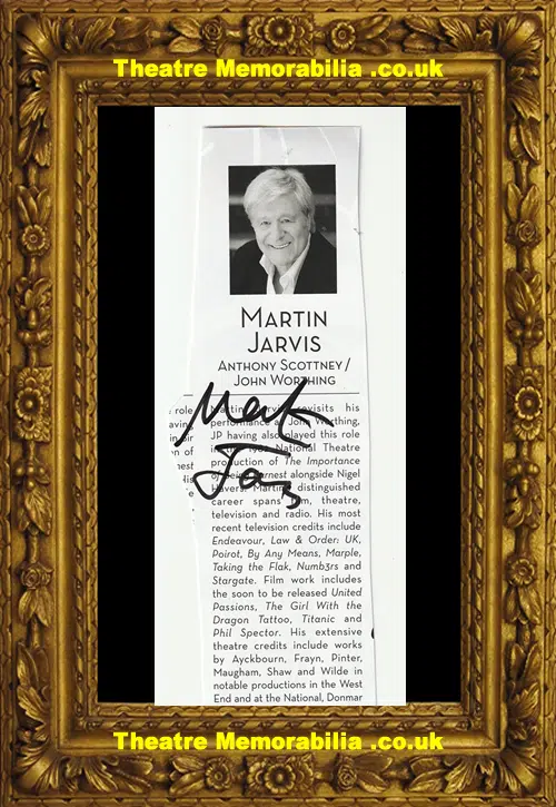 Martin Jarvis Autograph Signed Page - Just William Actor