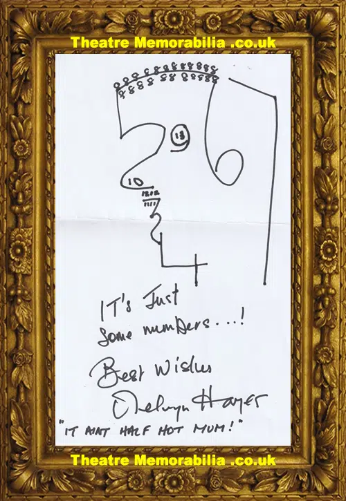 Melvyn Hayes Autograph Signed CLEVER Doodle Ain't Half Hot Mum
