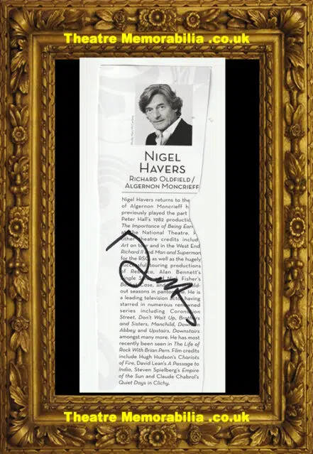 Nigel Havers + Portia Booroff Autograph Signed Page