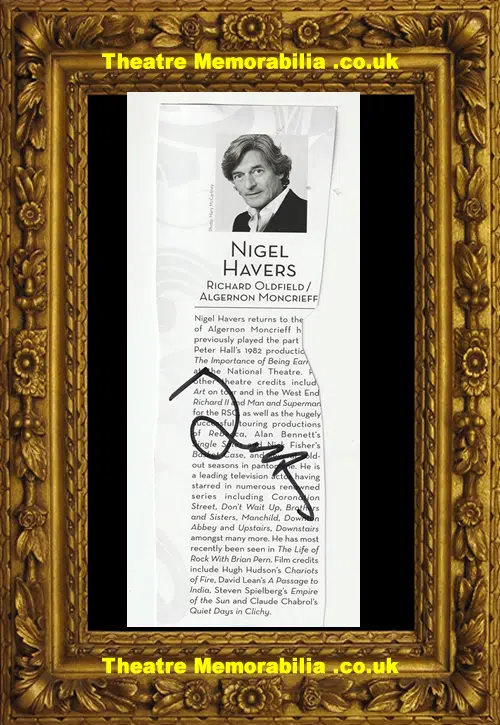 Nigel Havers + Portia Booroff Autograph Signed Page