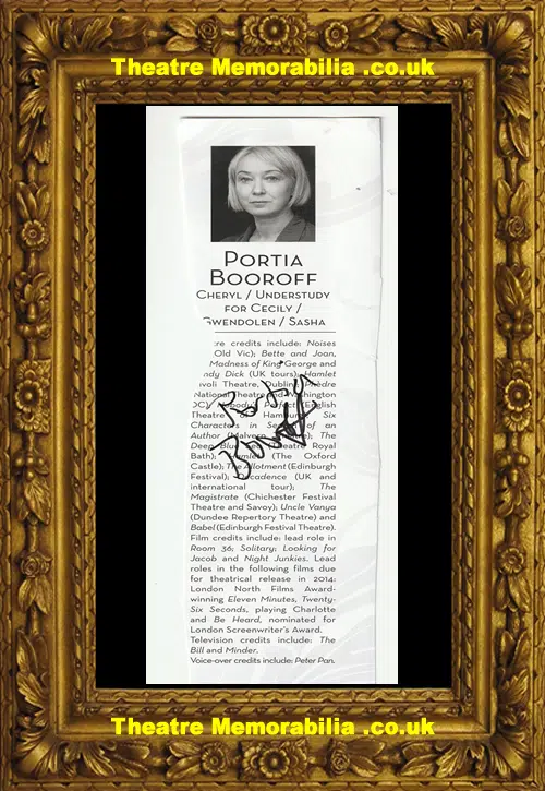 Nigel Havers + Portia Booroff Autograph Signed Page