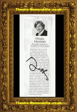 Nigel Havers + Portia Booroff Autograph Signed Page