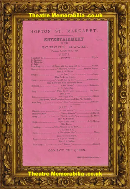 Norfolk Hopton St Margaret Music Concert – 1878