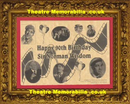 Norman Wisdom Signed Autograph 90th Birthday Card