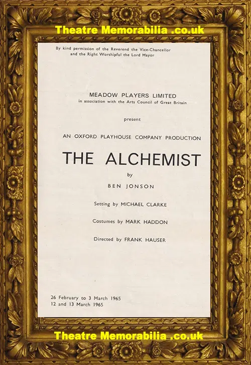 Oxford Playhouse Theatre - The Alchemist - 1965 - Judi Dench