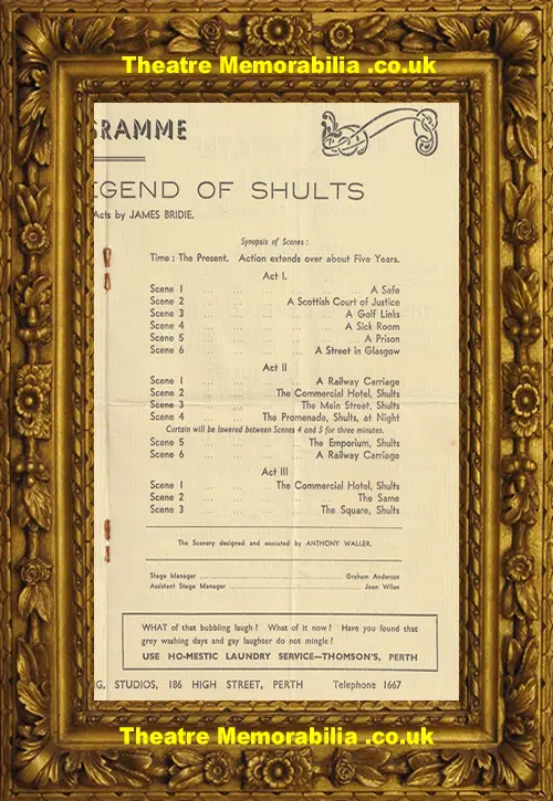 Perth Theatre Festival Scotland The Golden Legend Of Shults 1939