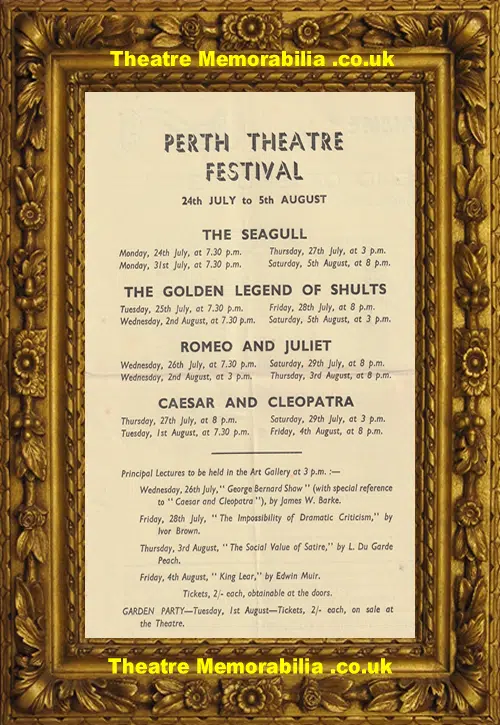 Perth Theatre Festival Scotland The Golden Legend Of Shults 1939
