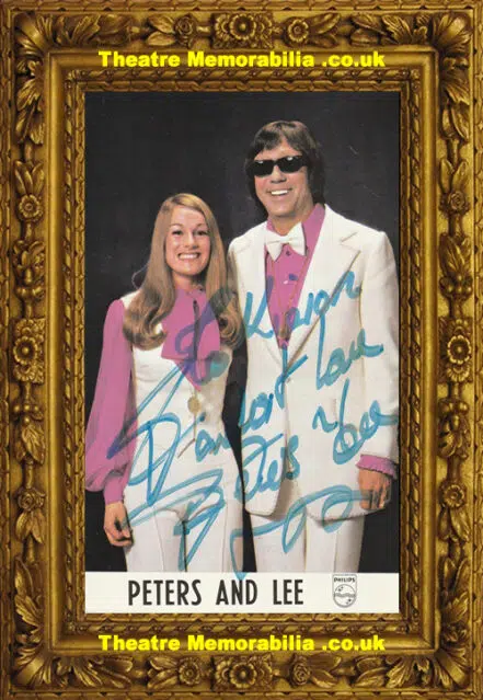 Peters And Lee Autograph Signed Picture Duo Singers 1970s