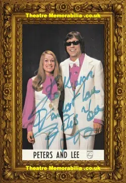 Peters And Lee Autograph Signed Picture Duo Singers 1970s