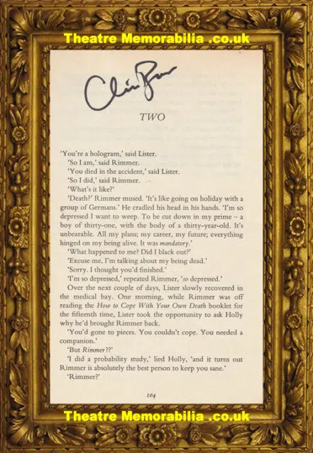 Red Dwarf Chris Barrie Arnold Rimmer Autograph Signed Book Page
