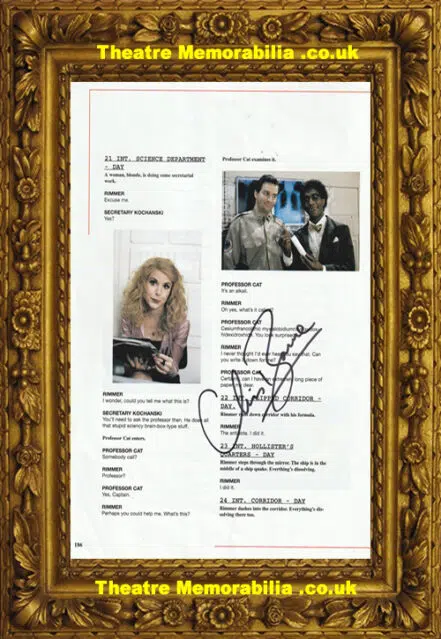 Red Dwarf Chris Barrie Rimmer Autograph Signed Script Page