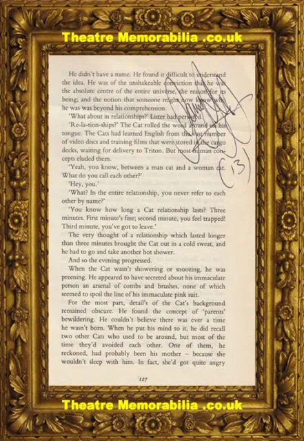 Red Dwarf Danny John Jules CAT Autograph Signed Book Page
