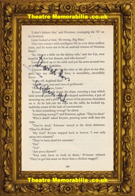 Red Dwarf David Ross Kryten 1st Autograph Signed Book Page