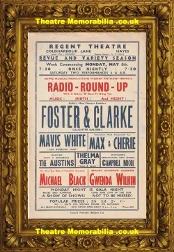 Regent Theatre Coldharbour Lane - Theatre Flyer Leaflet 1950s