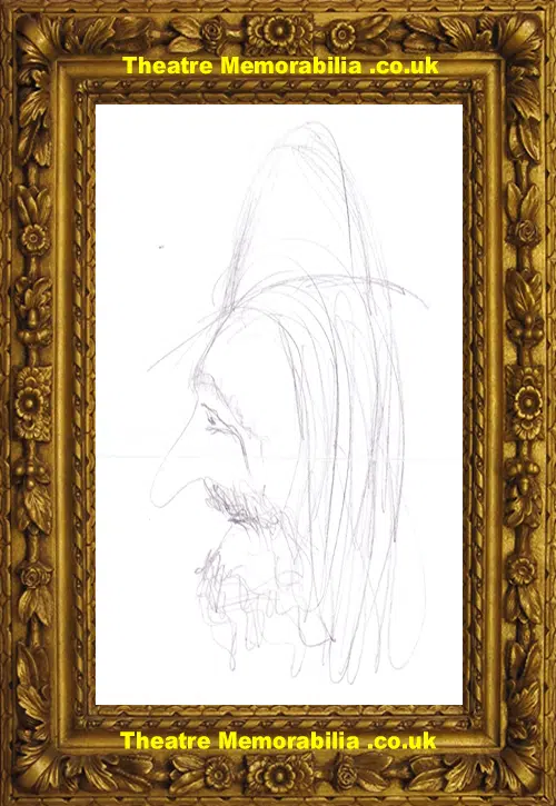 Ronald Pickup - Actor - Drawing Doodle Picture - Script Page