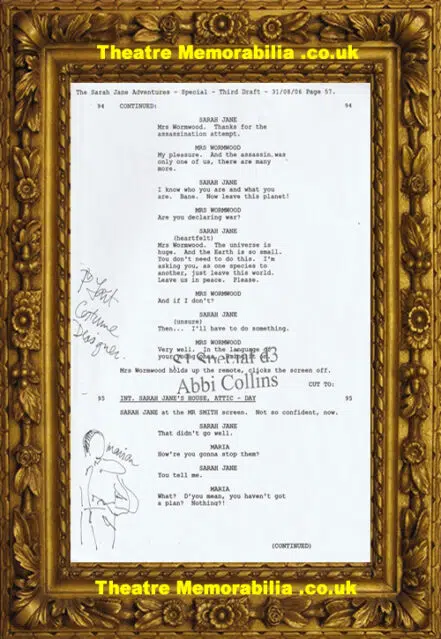 Sarah Jane Adventures Pam Tait Costume Autograph Signed Script A