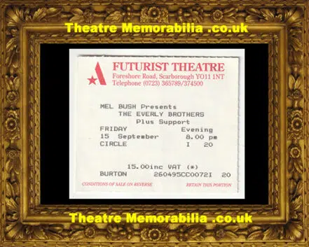 Scarborough Futurist Theatre Everly Brothers Concert Ticket 1995
