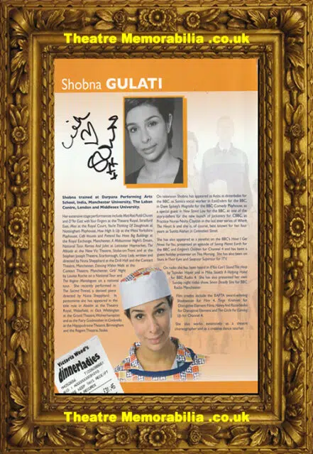 Shobna Gulati Autograph Signed Picture Sunita Coronation Street