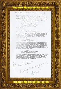 Stan And Ollie Richard Cant Autograph Signed Script Page