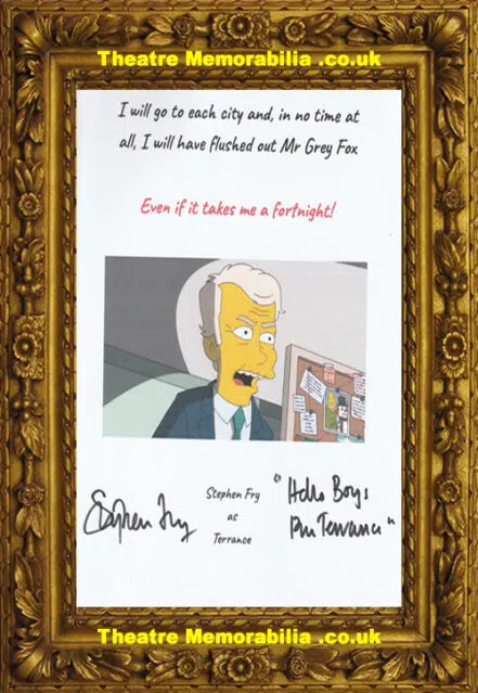Stephen Fry Signed Autograph The Simpsons Cartoon Picture Quote!