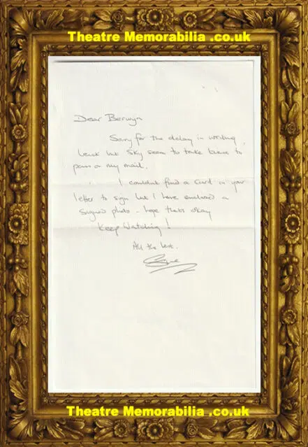 Sue Barker Tenis Player TV Presenter Hand Written Letter