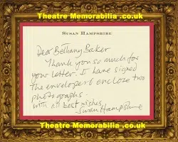 Susan Hampshire Autograph Signed Card - Plus Note