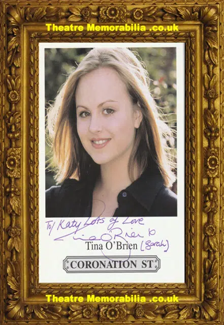 Tina O’Brien Autograph Signed Picture Sarah Platt Coronation St