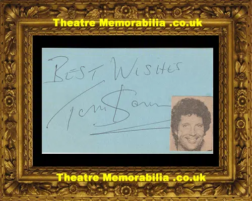 Tom Jones Autograph Signed Sheet - Welsh Singer 1960s