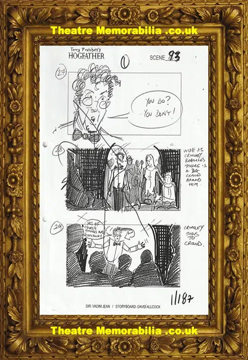 Tony Robinson Autograph Signed Script Sheet Hogfather