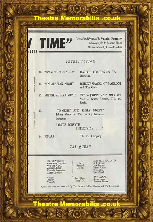 Torquay Princess Theatre - Bruce Forsyth Showtime - 1963