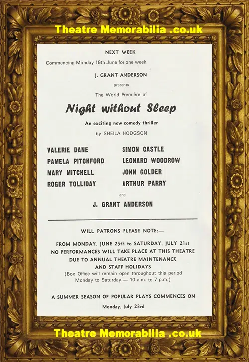 Wimbledon Theatre - Marlene Ditrich Concert Programme 1973
