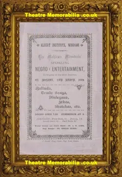 Windsor Albert Institute – Negro Entertainment – 1889